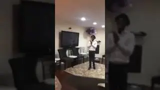 Boy suprises his family with his voice ! #cover #music #singer