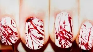 BLOOD SPLATTER NAIL ART / HalloweenXTRA 12