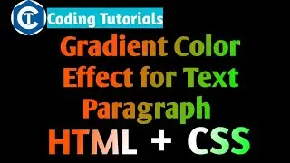 Gradient Color Effect for Text Paragraph in HTML with CSS | How to use Gradient Color Effect in Text