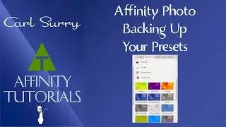 Affinity Photo - Backing Up Your Presets