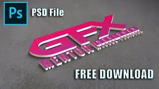 3D Logo Mockup PSD File Free Download GFX Mentor Designer