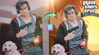 GTA game photo editing | GTA vector art tutorial | PicsArt GTA game photo editing || in hindi