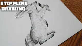 Stippling Drawing # 78 - How to Draw a Cute Rabbit Using Dot Easy| Animal Drawing| Stippling Art