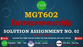 SOLUTION Assignment No. 2 (MGT602 - Entrepreneurship) Fall 2020