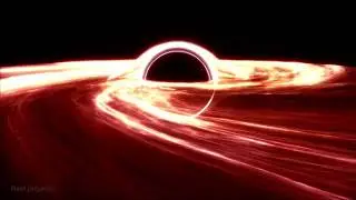 Black hole eating planet