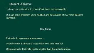 2.1 Add and Subtract Decimals