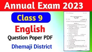 Class 9 English Question Paper 2022-2023 Seba board Assam / english Question paper 2023 class 9 PDF