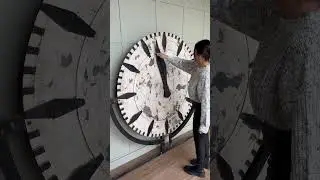 Large Reclaimed Wall Mounted Clock Face With Hands 5ft Diameter Face - UKAA Metal
