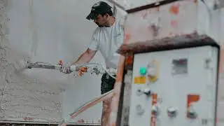 Spraying 90 m² of Render