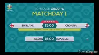 MATCH SCHEDULE : UEFA EURO 2020/21 - GROUP STAGE FIXTURES