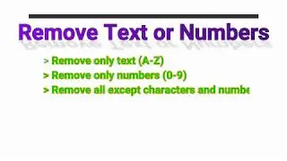 Excel quickly remove only characters or only numbers or everything except text and numbers