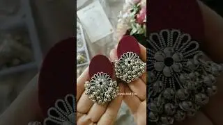 Fabric Earrings Making With Cardboard 💖 #fabricjewellery #tutorial #jewelsandyou #ytshorts #shorts