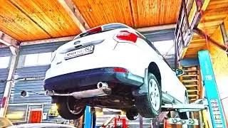 NEX® Ford Focus 3 Hatchback. ЭКСКЛЮЗИВ. Глушитель раздвоенный & насадки Ø 76 мм.  Классика