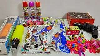 Testing Different Types of Holi Items | Holi Gulal Gun, Snow Spray, Balloon and Pichkari Testing