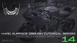 Hard Surface ZBrush Tutorial Series // Modeling A Kawasaki Ninja H2R // 14