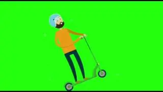 GREEN SCREEN ELECTRIC KICK SCOOTER 