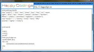 Program to Convert Numbers into Words C Code Example