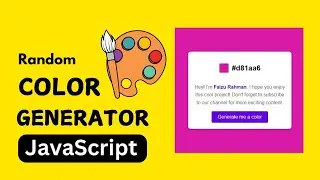 Random Color Generator 🎨- Fun Web Development Project by Faizu Rahman | CodeCoders