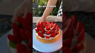 EU TENHO UMA OBSESSÃO POR TORTA DE MORANGO!!! 😋 #sobremesa #receitas #receitafacil #docefacil