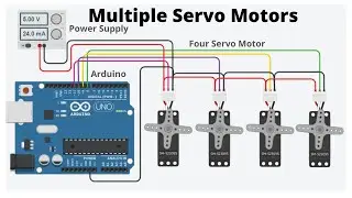 Multiple Servo Motors connected with Microcontroller and external power supply