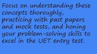 Mastering the UET Entry Test 2024: Complete Concept Guide for Success #ECAT #NTS #PPSC #paf