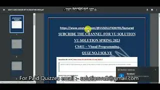 CS411 Quiz 3 SOLUTION 2023 || CS411 QUIZ 3 SOLUTION SPRING 2023