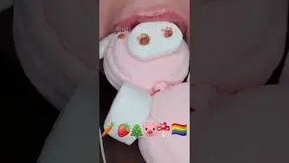 ASMR Satisfying Eating Emoji Marshmallows 🥕🎄🐷 