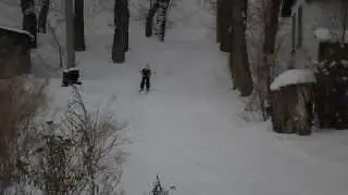 С горочки на лыжах!!!