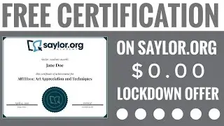 SAYLOR.ORG Free Courses | Free Certificate 2020 | Lockdown Offer