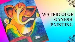 Abstract watercolor/ Watercolor Ganesh Painting/ Watercolor painting for beginners