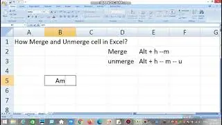 cell merge n unmerge advance excel shortcut keys