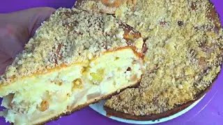 Сметана и много яблок получился вкусный и нежный пирог