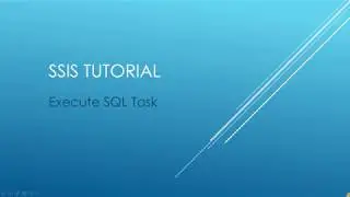 SSIS Tutorial - Execute SQL Task