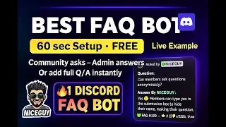 BEST Discord FAQ Bot 🚀 | Setup in 60 Seconds • Auto Q&A + Admin Powered (FREE Tutorial)
