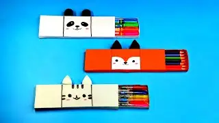 3 Easy paper PENCIL BOX idea | How to make a diy pencil case