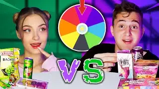 ЗЕЛЕНА VS ФИОЛЕТОВАЯ ЕДА | КОЛЕСО ФОРТУНЫ |  ASMR МУКБАНГ |