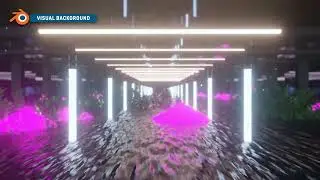 Blender Visuals - Neon Sci-fi looking Scene Animation
