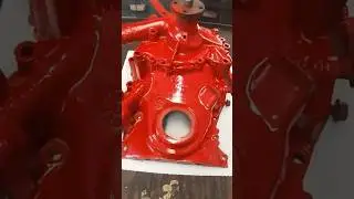 Buick 350 timing cover clean up and paint! #buick350 #buick #mechanic #restoration
