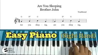 ARE YOU SLEEPING, BROTHER JOHN? - Easy Piano | Nursery Rhyme | @EmylPianoLesson