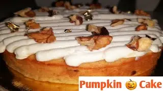 Pumpkin Cake with Cheese Cream frosting || Tea time Cake || Pumpkin Cake Eggless