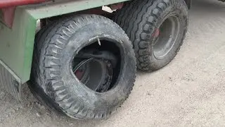 ☆Wiosna 2016☆PROBLEM☆ Wystrzelenie opony w Przyczepie Samozbierającej (Fendt, Zetor, Strautmann)㋡