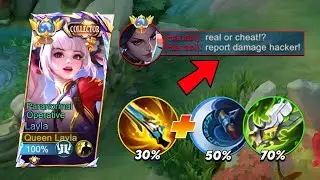 TOP GLOBAL LAYLA WTF DAMAGE BUILD!! 100% DAMAGE HACK!?😱 (Must try) - Mobile Legends