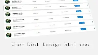 User List using html and css | imakedesigneasy | 2022