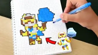 ЗЕВС БРОК по КЛЕТОЧКАМ - how to draw / pixel art