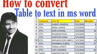 How to Convert Table to Text in MS Word 2016-2019