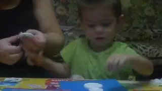 делаем аппликацию из ватных дисков.снеговик часть1