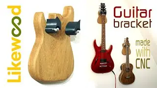 Guitar shaped guitar wall bracket | made with CNC