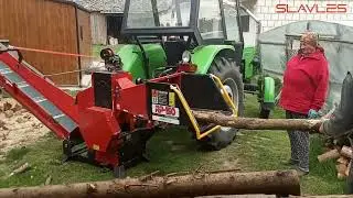 Потужний подрібнювач гілок до трактора  WOM RP 150 з конвеєрною стрічкою 3 м