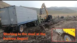 Working in the mud at the Fortress Depot!