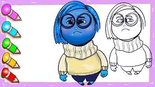 How to draw Inside Out Sadness Easy | Inside out 2 movie character #sadness #insideout2 #insideout
